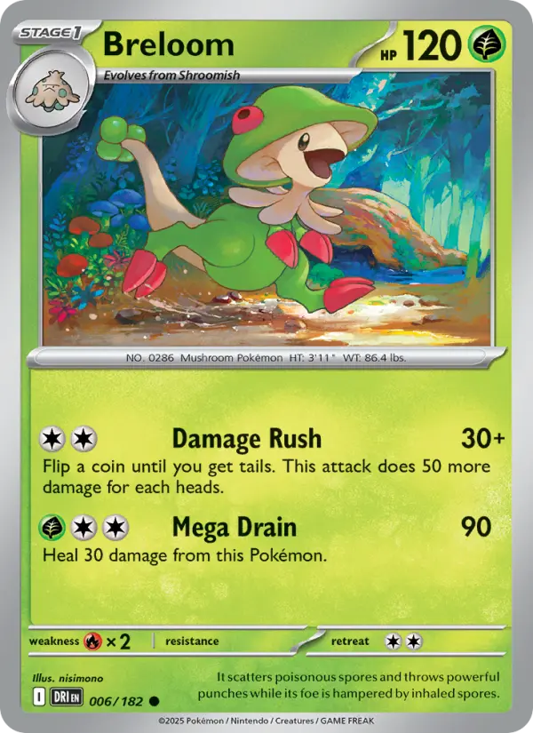Breloom — Destined Rivals card #006