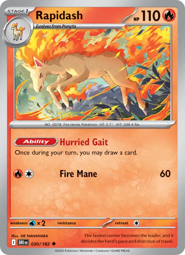 Rapidash — Destined Rivals card #030