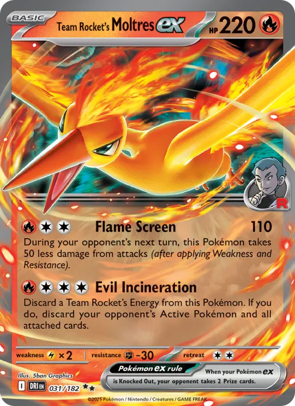 Team Rocket's Moltres ex — Destined Rivals card #031