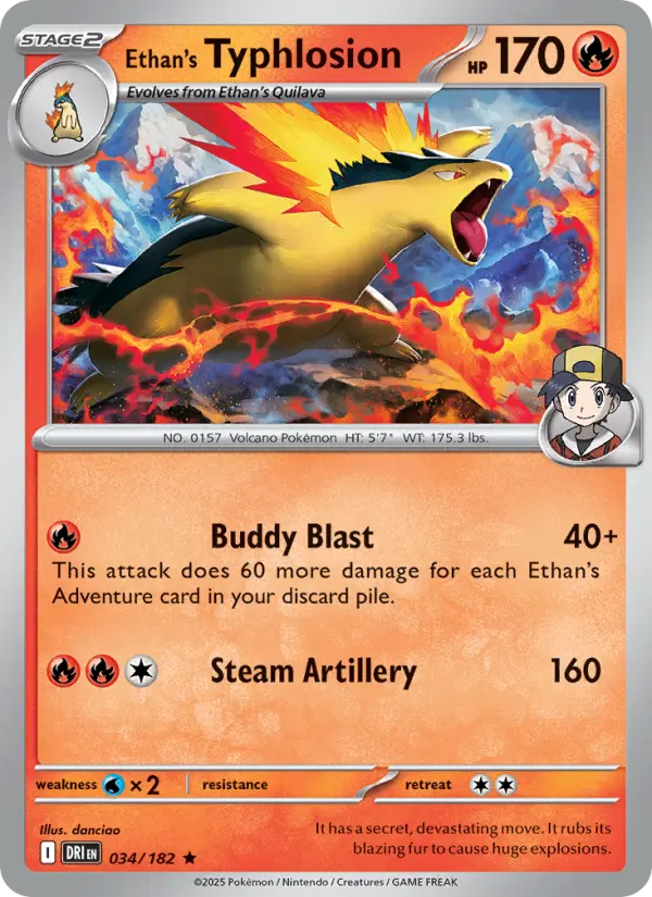 Ethan's Typhlosion — Destined Rivals card #034