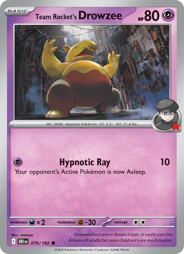 Team Rocket's Drowzee — Destined Rivals card #079