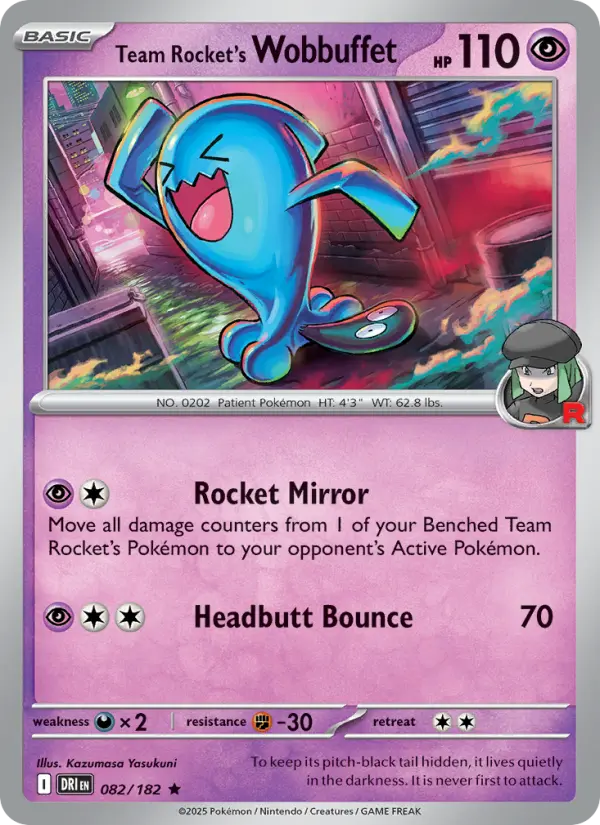 Team Rocket's Wobbuffet — Destined Rivals card #082