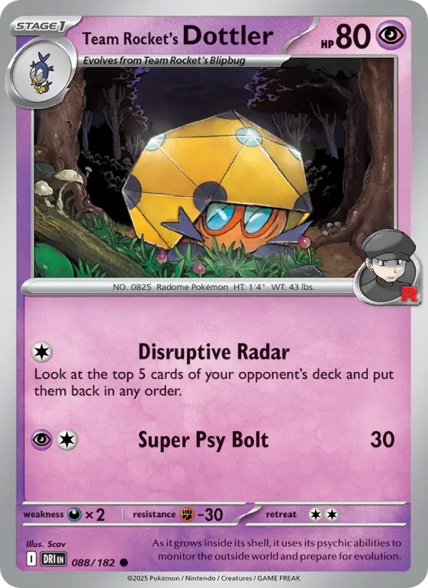 Team Rocket's Dottler — Destined Rivals card #088