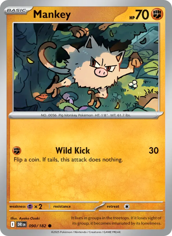 Mankey — Destined Rivals card #090