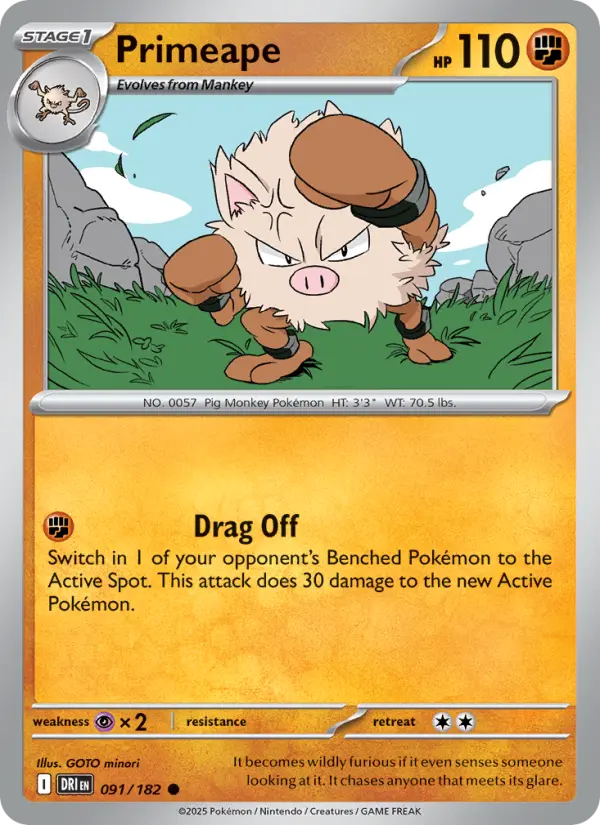 Primeape — Destined Rivals card #091