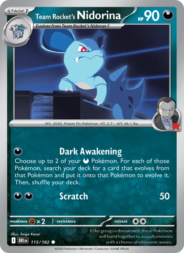 Team Rocket's Nidorina — Destined Rivals card #115