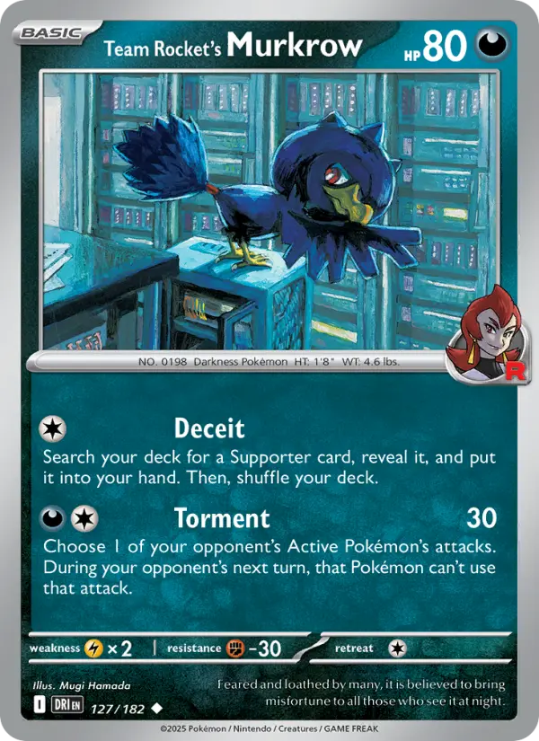 Team Rocket's Murkrow — Destined Rivals card #127