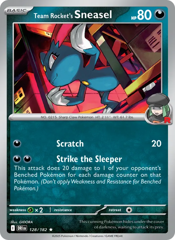 Team Rocket's Sneasel — Destined Rivals card #128