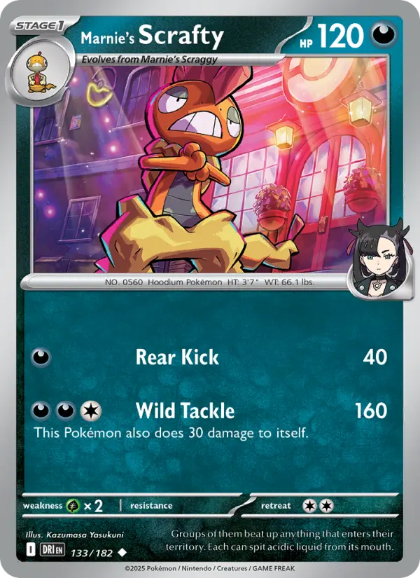 Marnie's Scrafty — Destined Rivals card #133