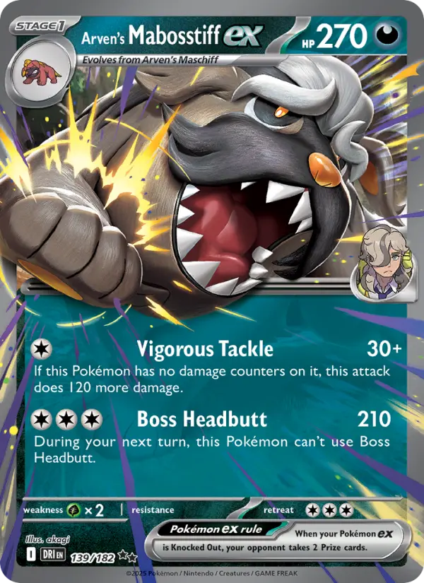 Arven's Mabosstiff ex — Destined Rivals card #139
