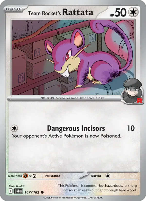 Team Rocket's Rattata — Destined Rivals card #147