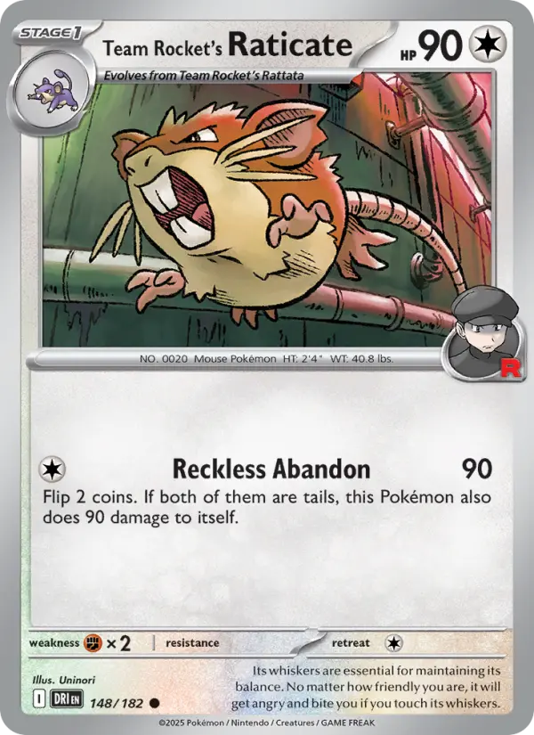 Team Rocket's Raticate — Destined Rivals card #148