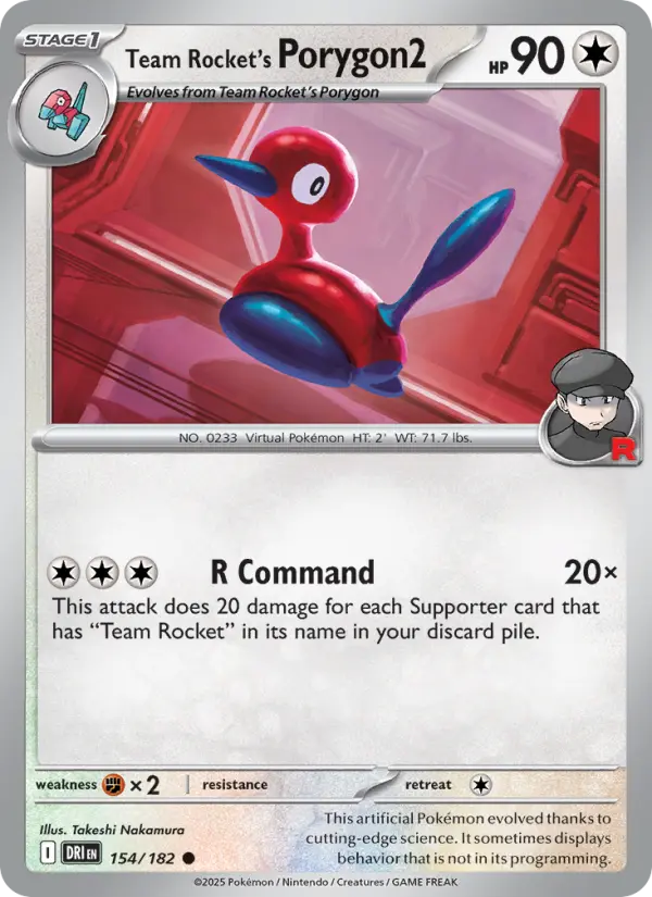 Team Rocket's Porygon2 — Destined Rivals card #154
