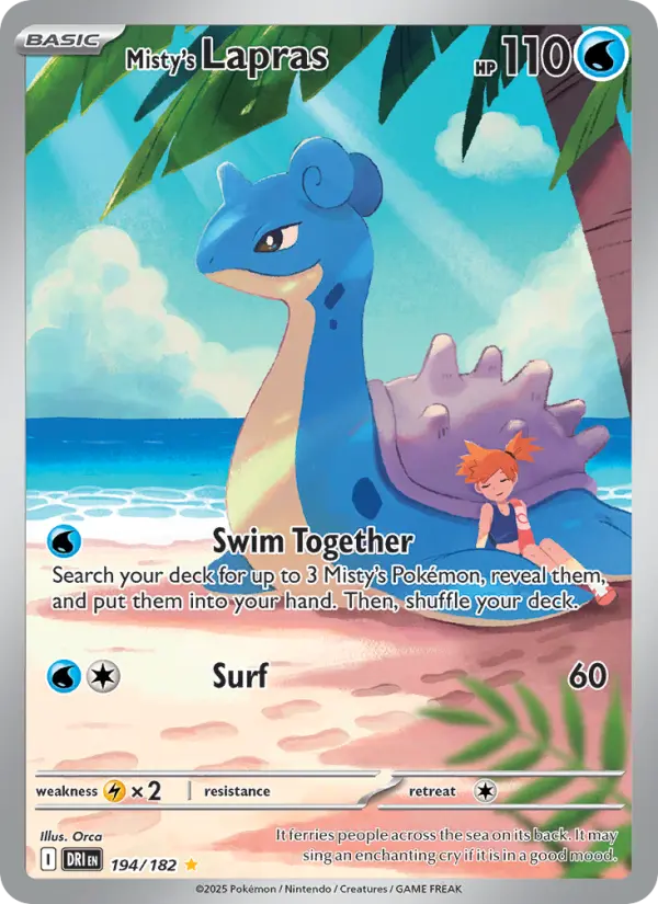 Misty's Lapras — Destined Rivals card #194