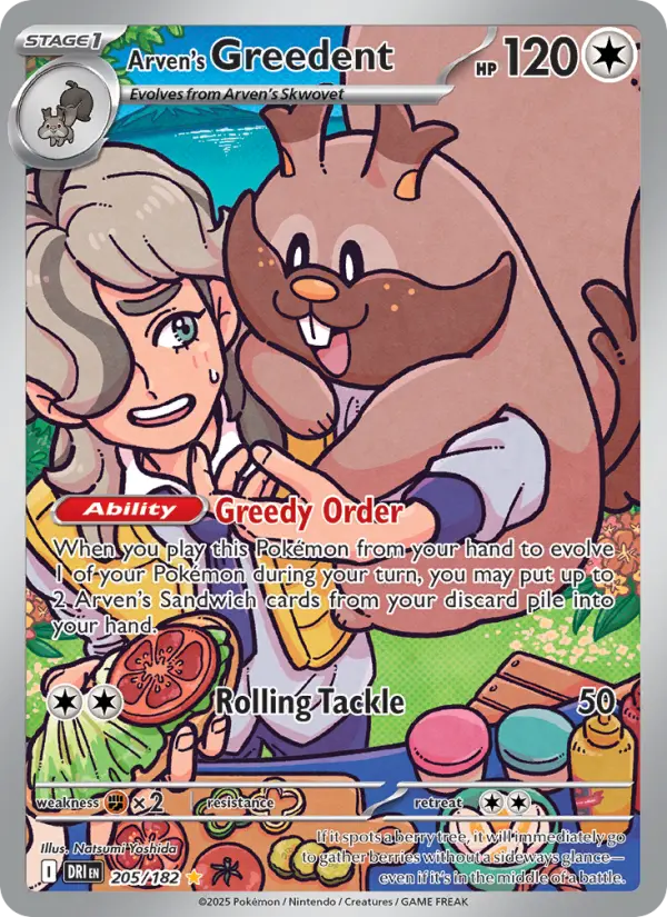 Arven's Greedent — Destined Rivals card #205