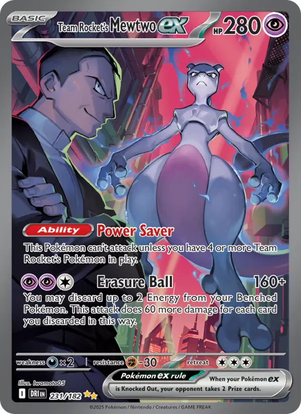 Team Rocket's Mewtwo ex — Destined Rivals card #231