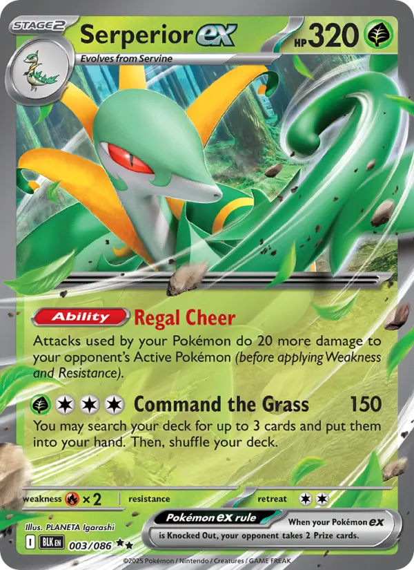 Serperior ex — Black Bolt card #003