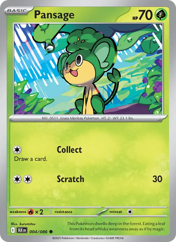 Pansage — Black Bolt card #004