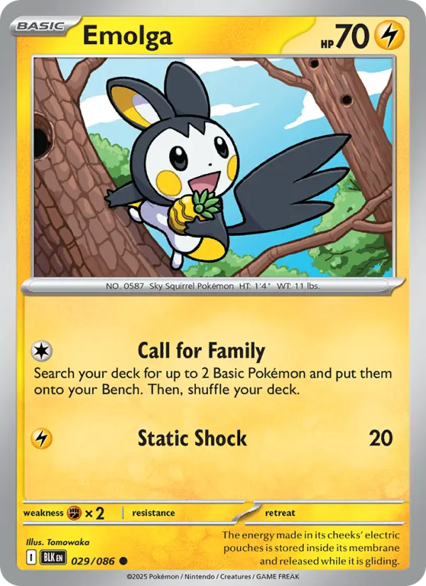 Emolga — Black Bolt card #029