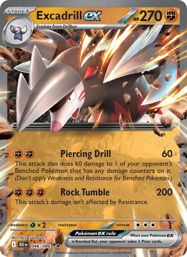 Excadrill ex — Black Bolt card #046