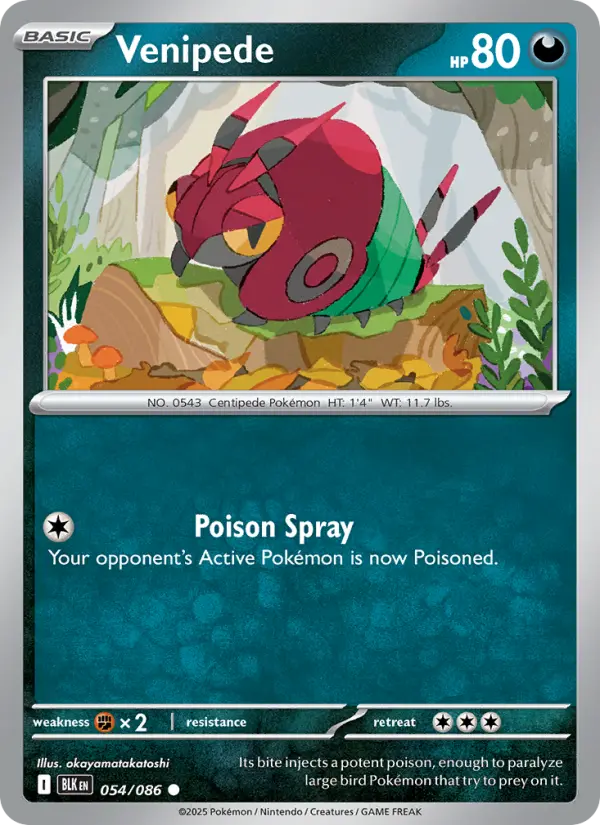Venipede — Black Bolt card #054