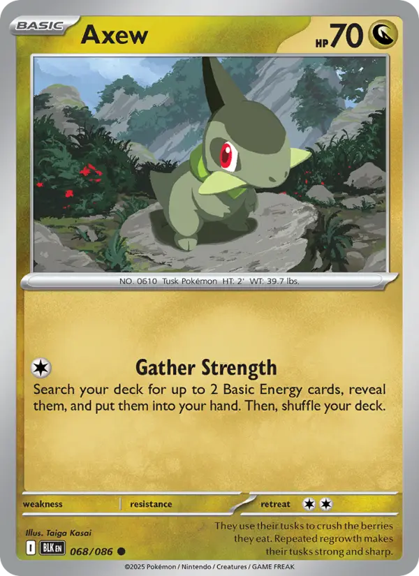 Axew — Black Bolt card #068
