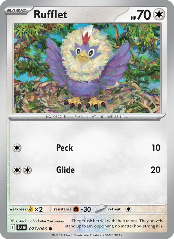 Rufflet — Black Bolt card #077