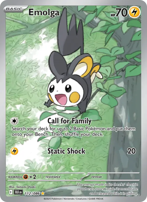 Emolga — Black Bolt card #112