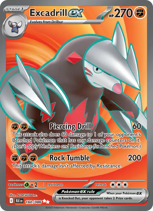 Excadrill ex — Black Bolt card #160
