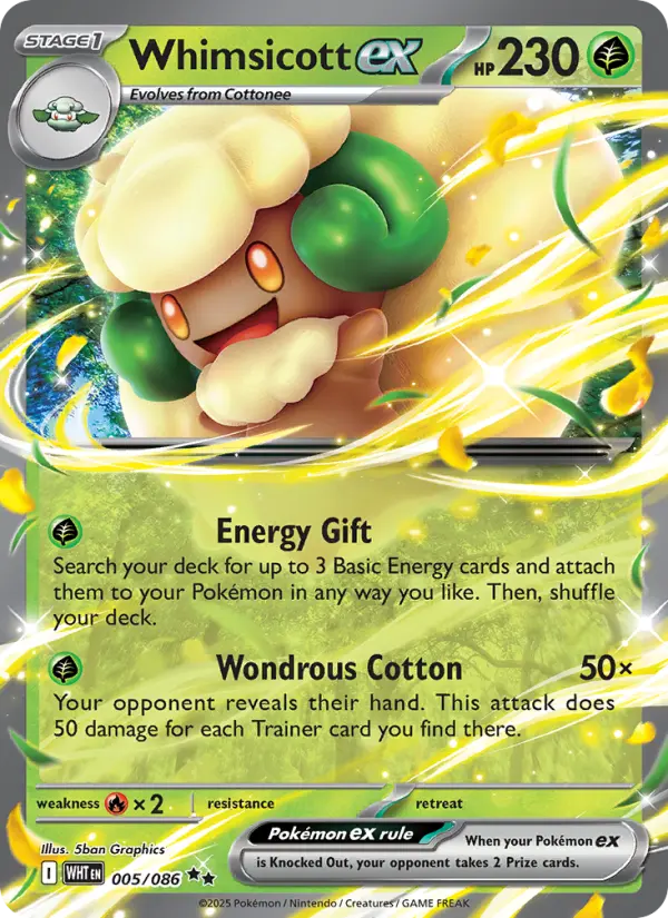Whimsicott ex — White Flare card #005