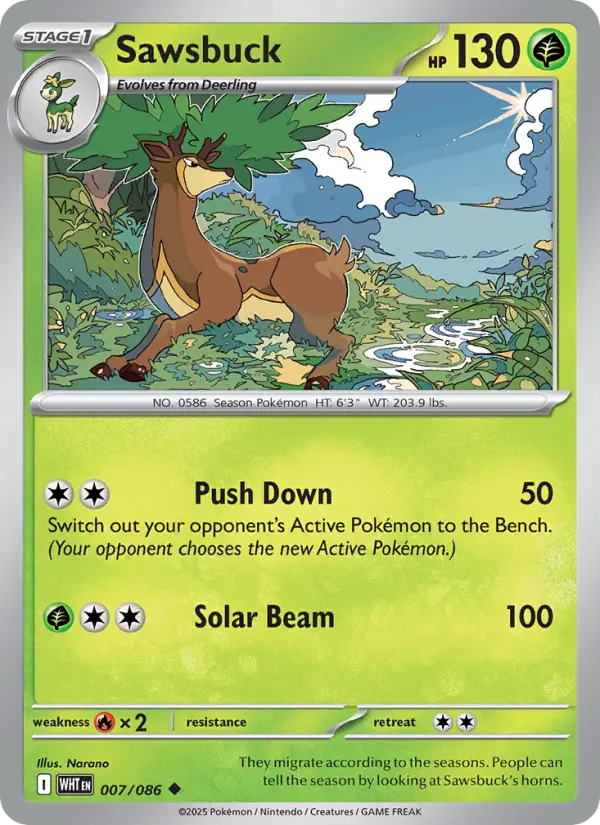 Sawsbuck — White Flare card #007