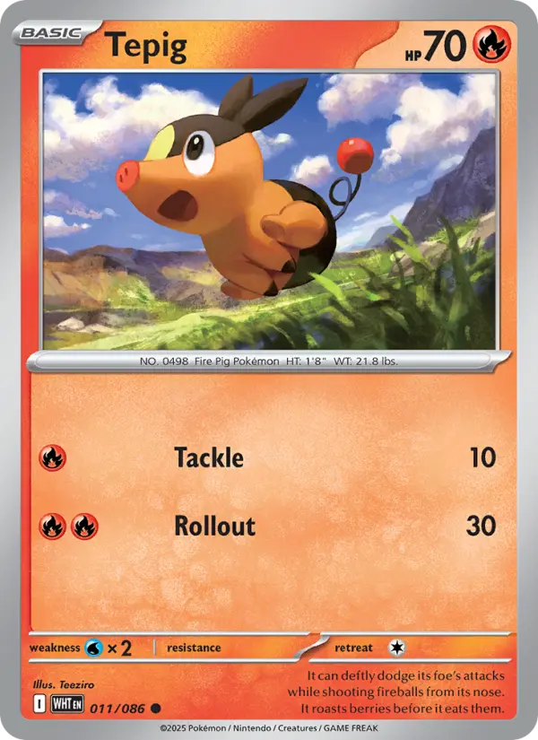 Tepig — White Flare card #011