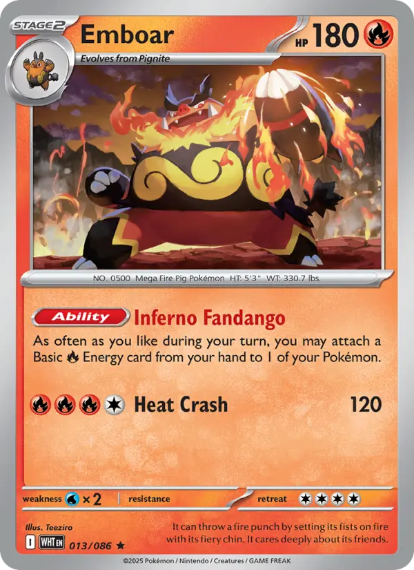 Emboar — White Flare card #013