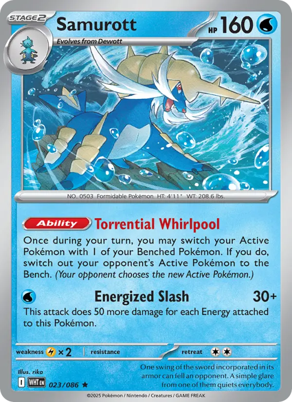 Samurott — White Flare card #023