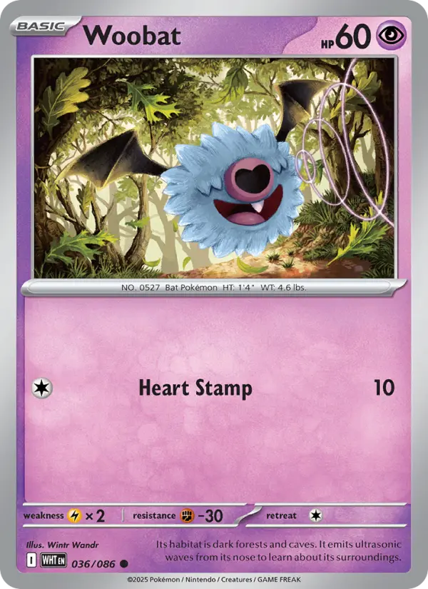 Woobat — White Flare card #036