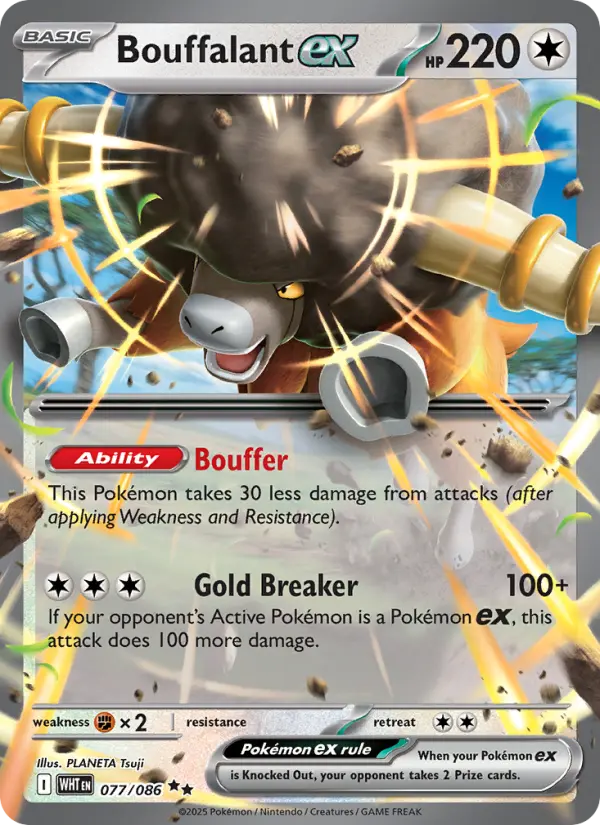 Bouffalant ex — White Flare card #077