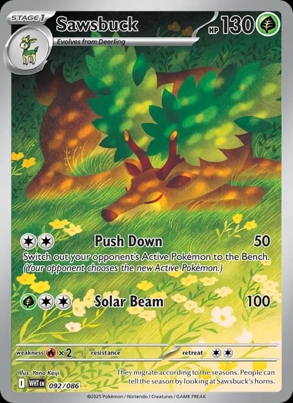 Sawsbuck — White Flare card #092