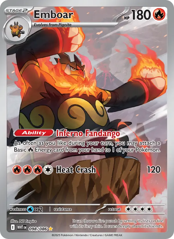 Emboar — White Flare card #098
