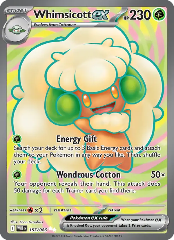 Whimsicott ex — White Flare card #157