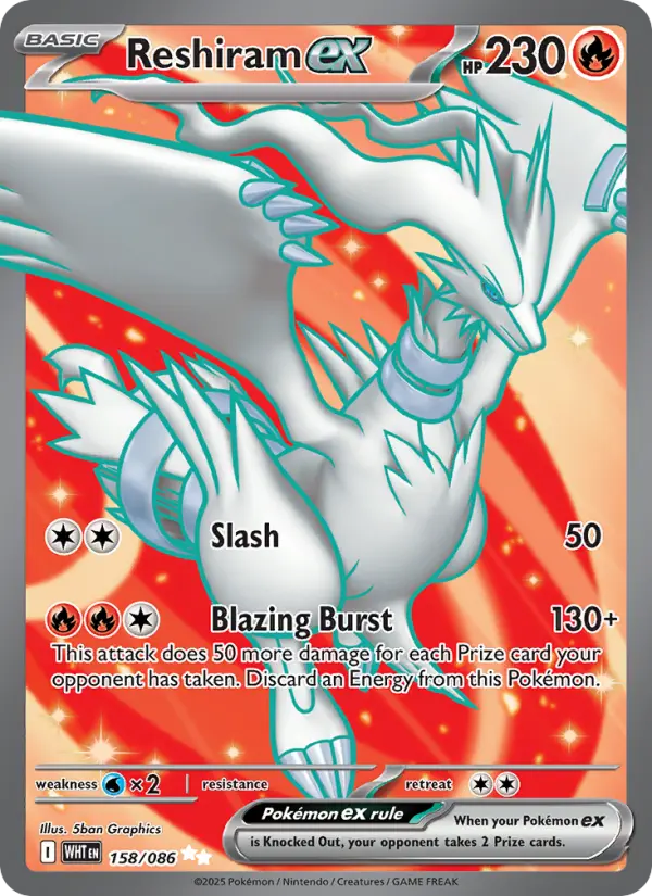 Reshiram ex — White Flare card #158