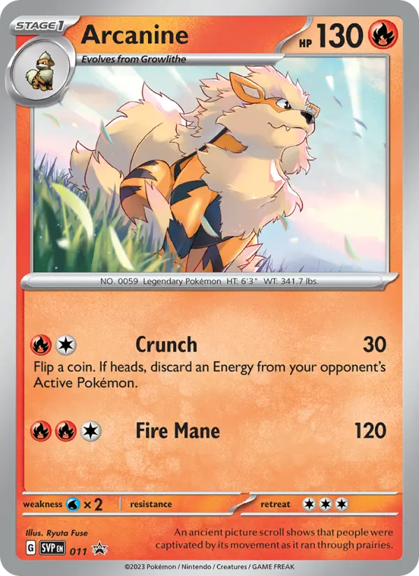 Arcanine — SVP Black Star Promos card #011