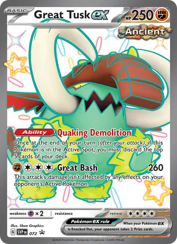 Great Tusk ex — SVP Black Star Promos card #072