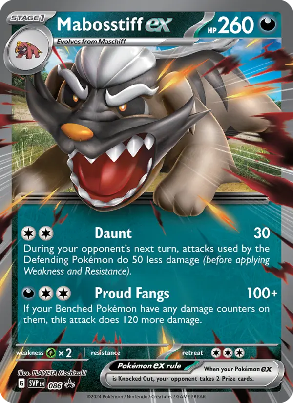 Mabosstiff ex — SVP Black Star Promos card #086