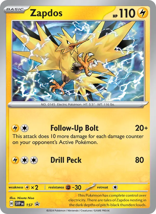 Zapdos — SVP Black Star Promos card #157