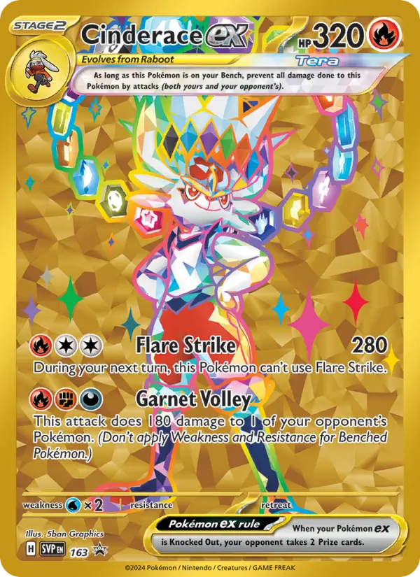 Cinderace ex — SVP Black Star Promos card #163
