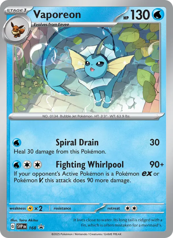 Vaporeon — SVP Black Star Promos card #168