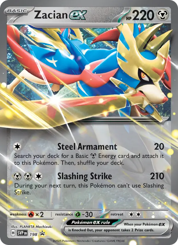 Zacian ex — SVP Black Star Promos card #198