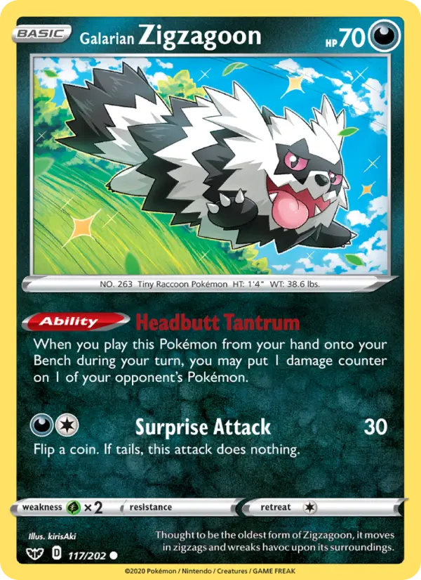 Galarian Zigzagoon — Sword & Shield card #117