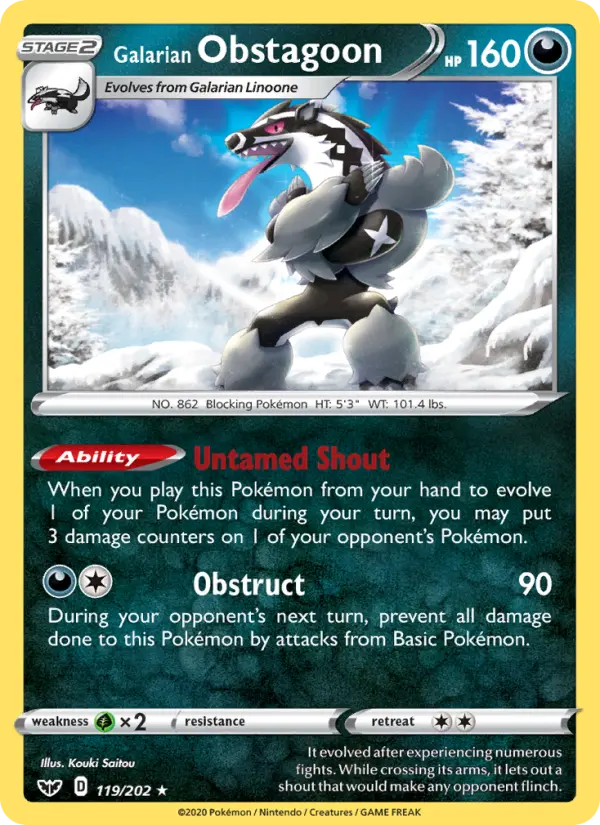 Galarian Obstagoon — Sword & Shield card #119