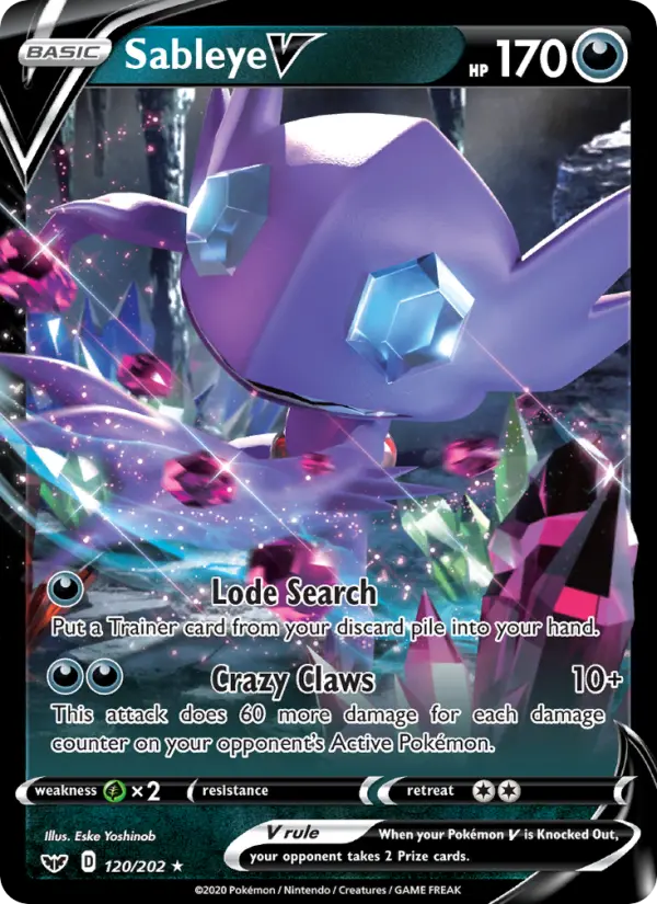 Sableye V — Sword & Shield card #120